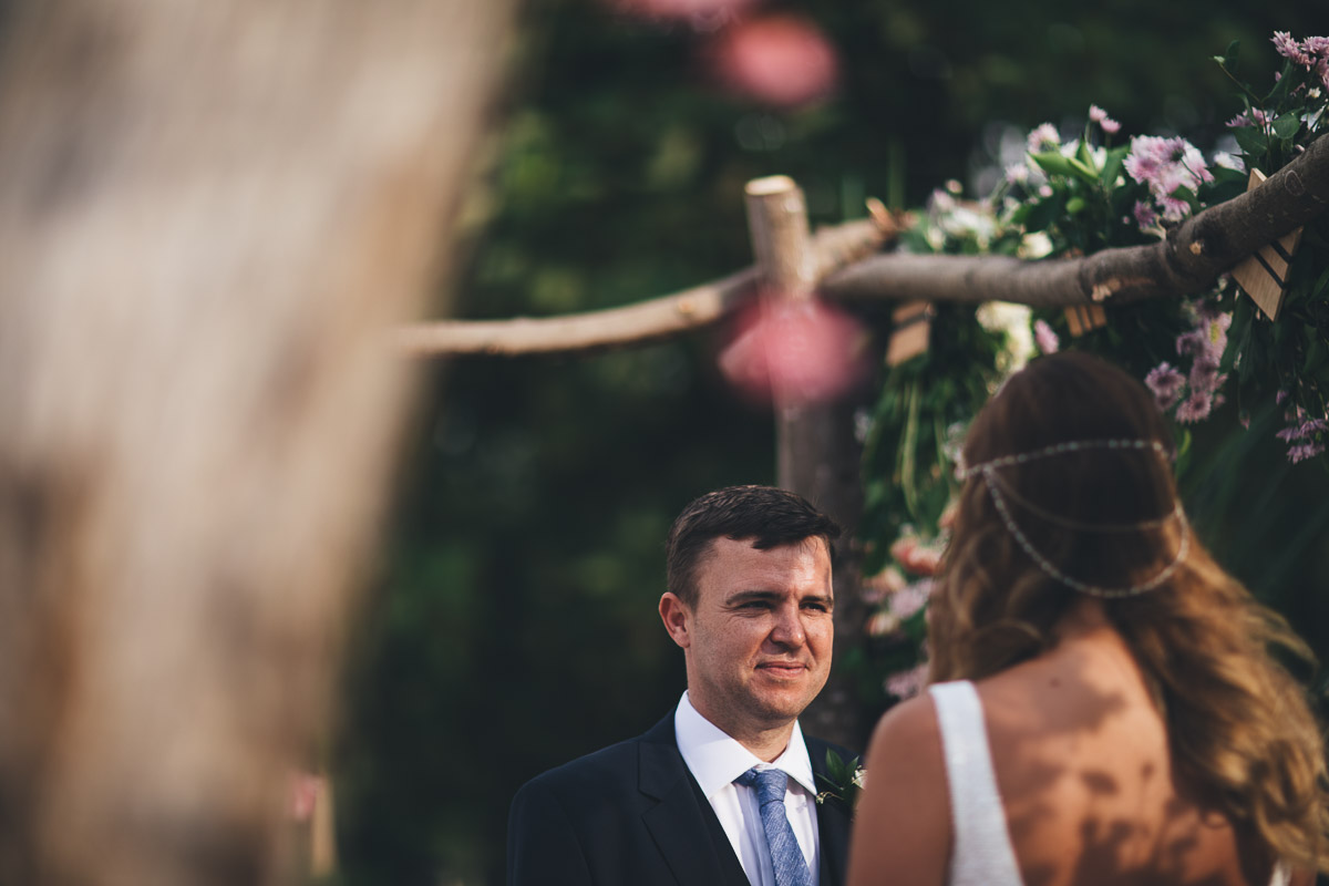 shot of groom during the wedding ceremony 