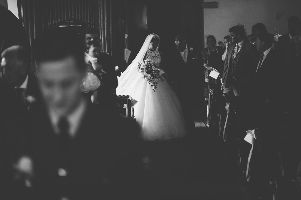 bride enters church