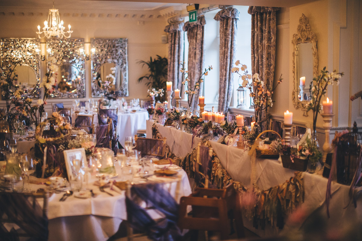 room set for wedding breakfast