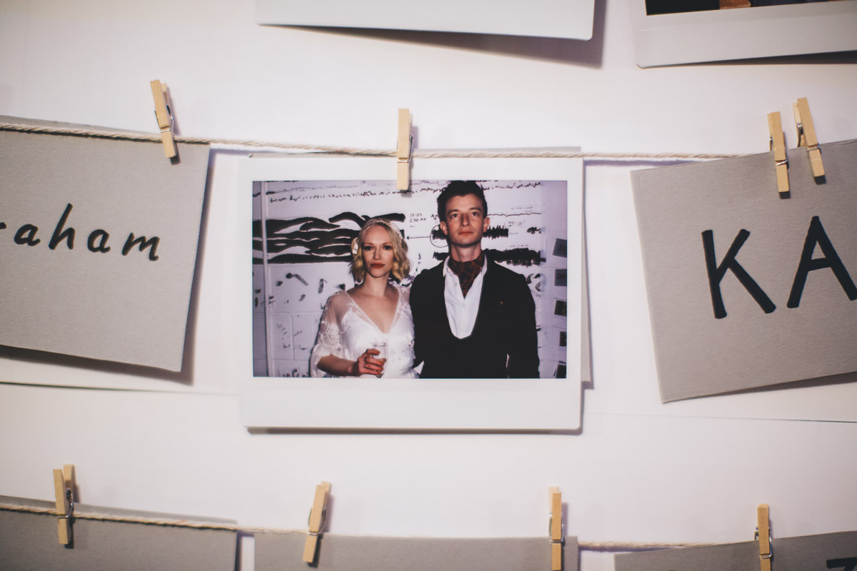 Polaroid of newly weds