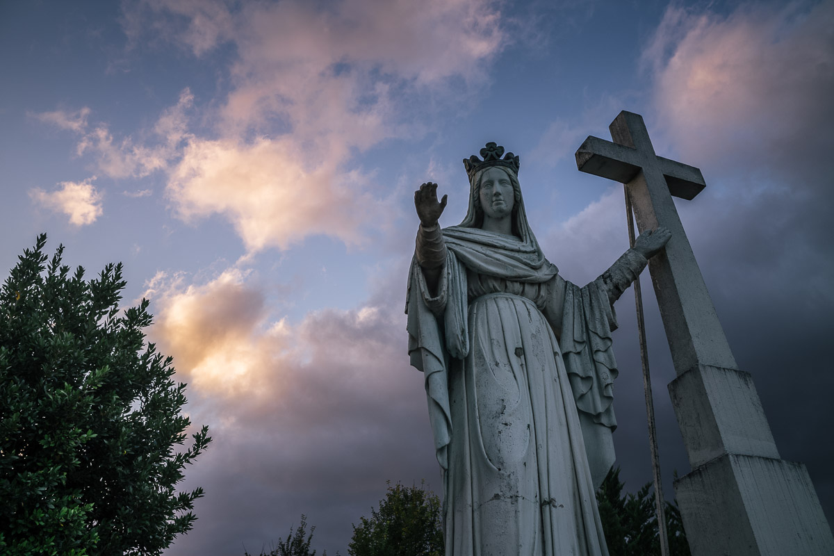 statue on moissac hillside