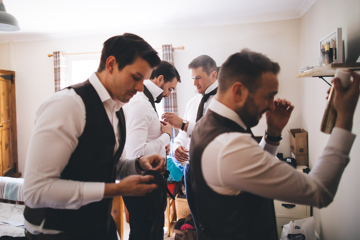 Groomsmen getting ready Final touches