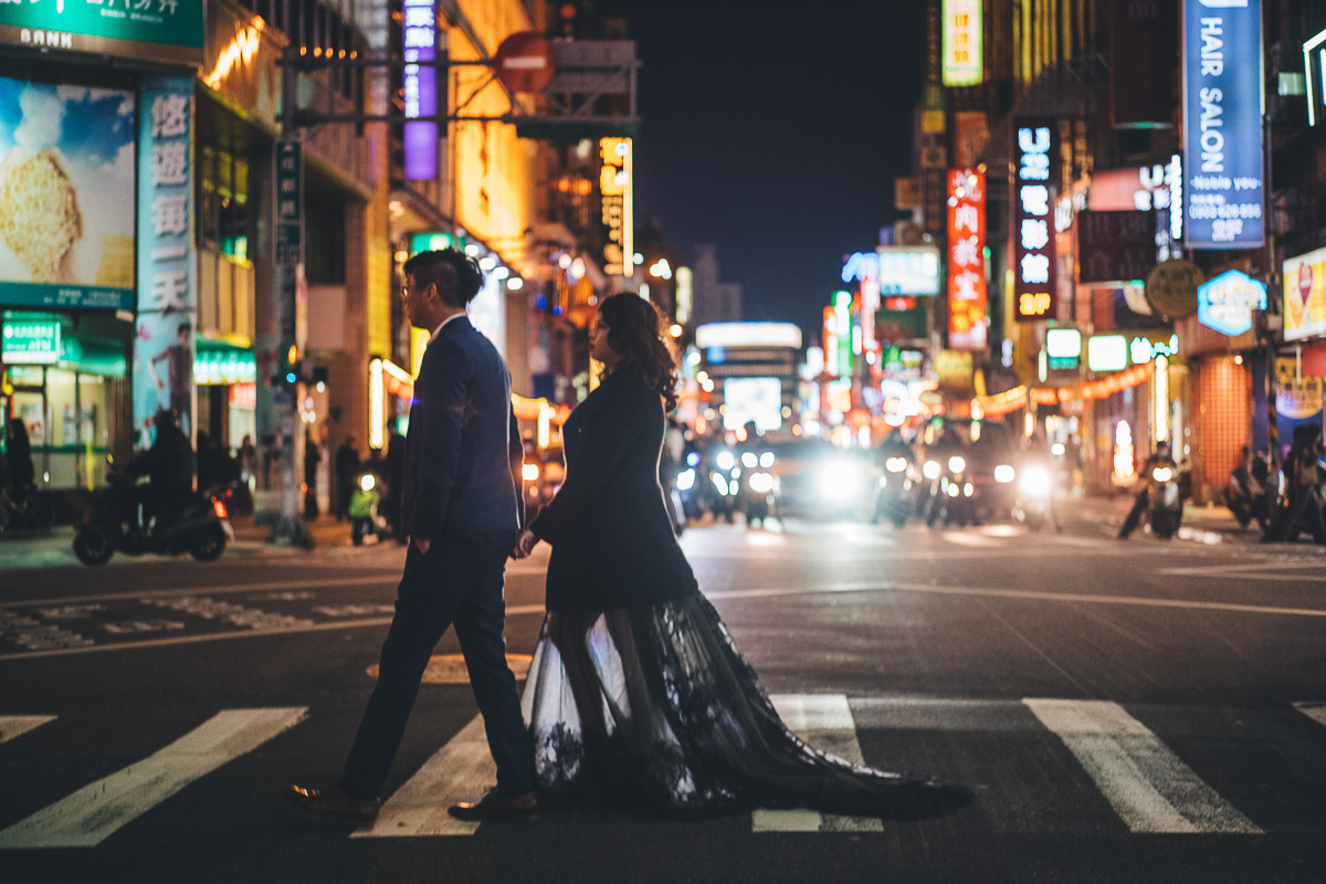 t-y and sophia in a back street of taiepei