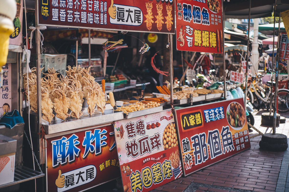 deep fried squid in the street food market