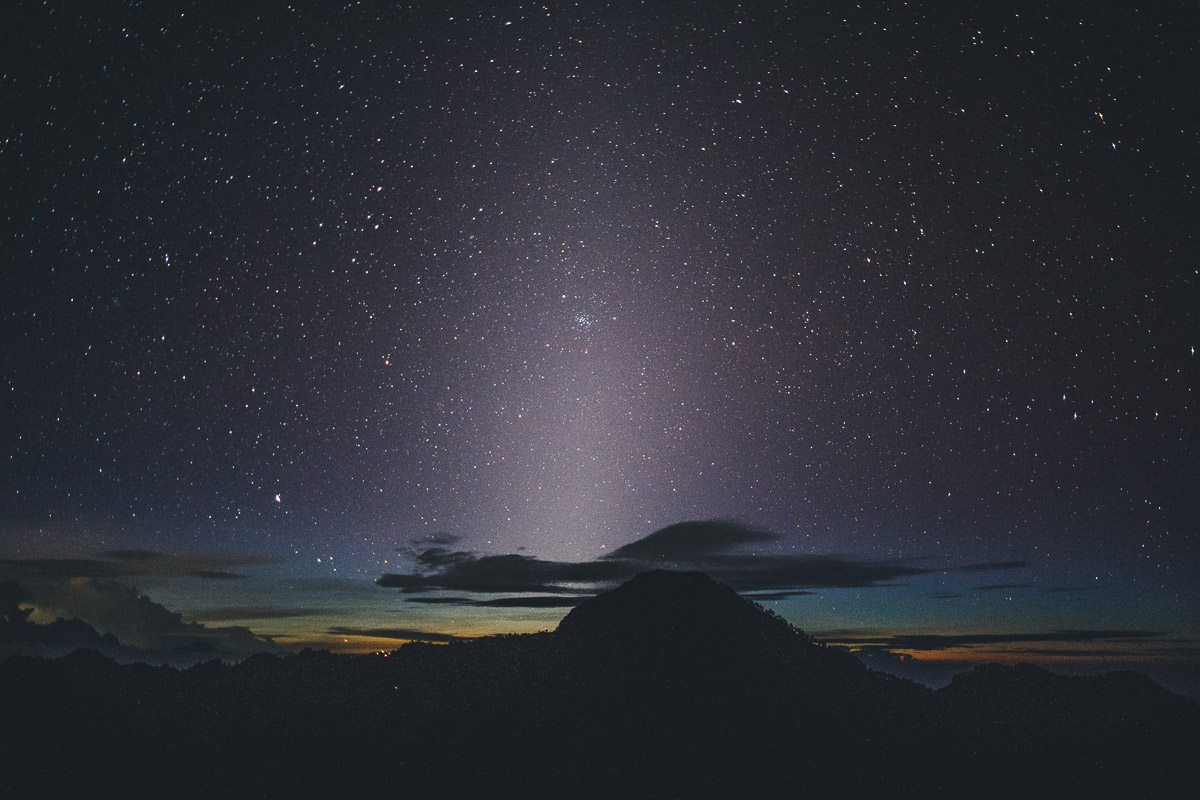 last of the sunlight going down  over the mountains