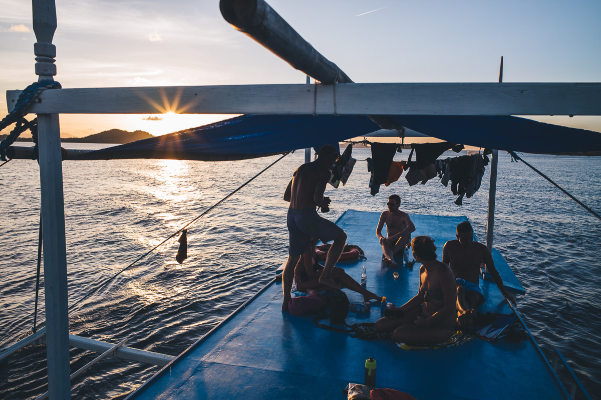 sunset on the boat trip