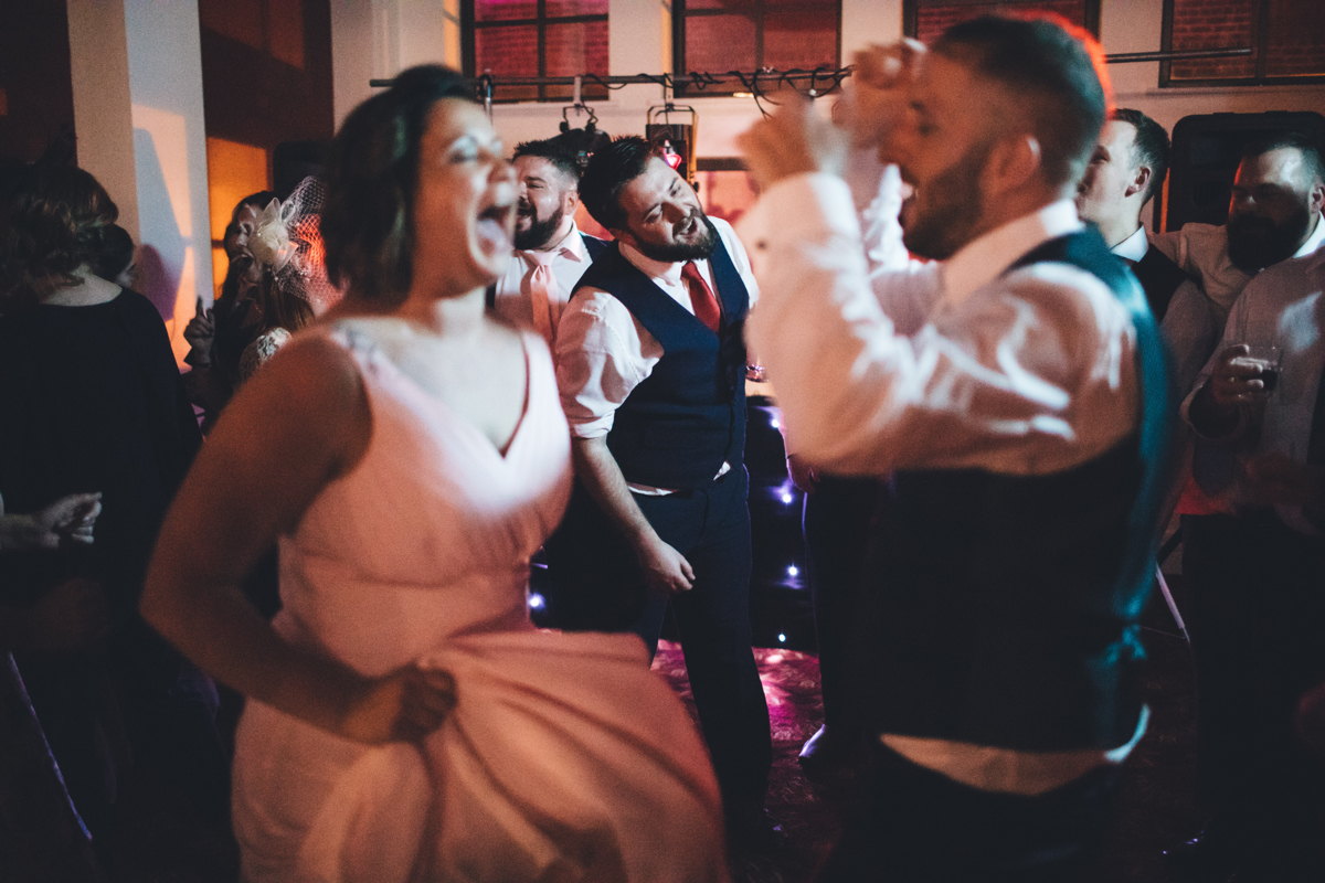 Wedding party dancing