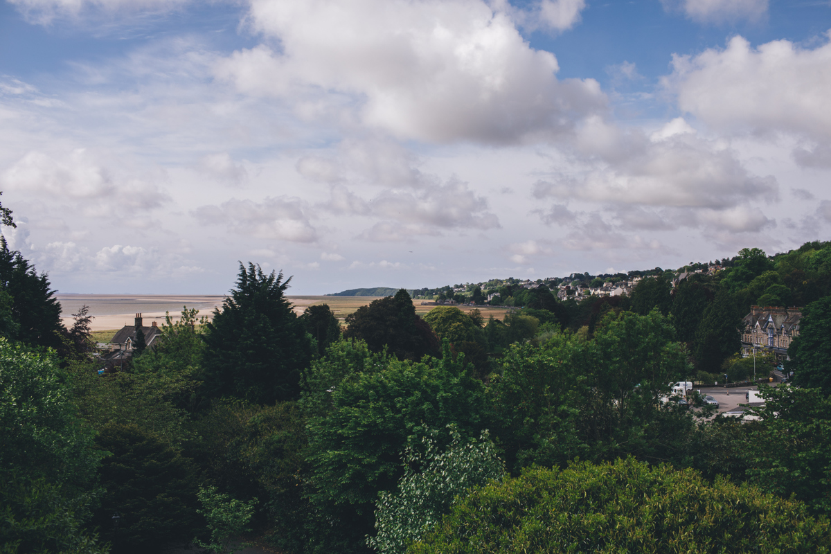 View out to sea at Grange Hotel overlooking a woodland