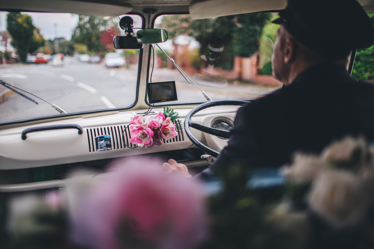 Chauffeur driving the wedding car