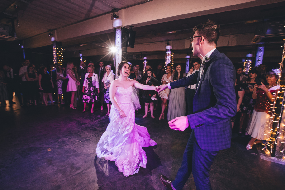 Bride and Groom's first dance at Victoria Warehouse, Manchester
