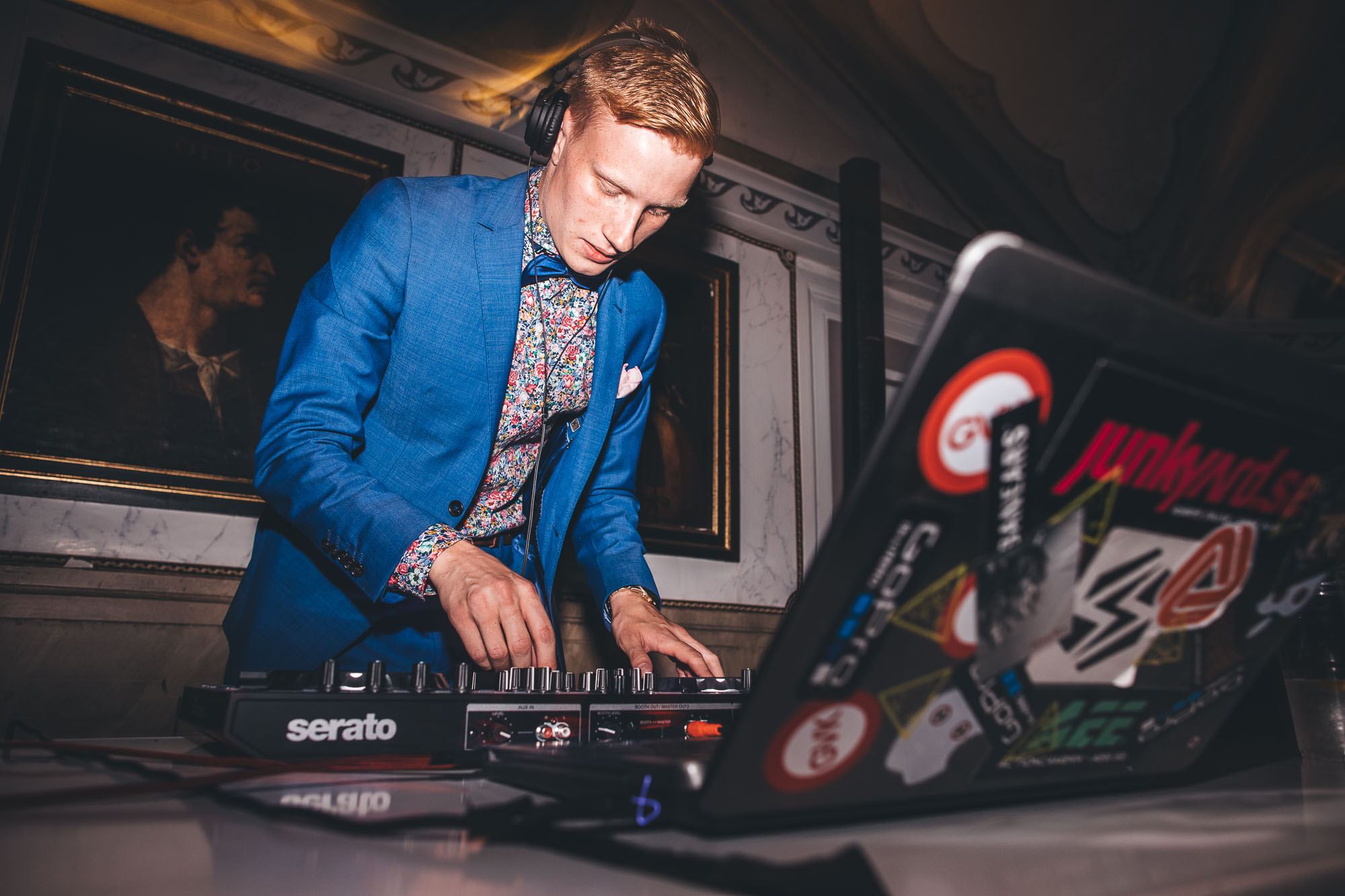 DJ behind his laptop