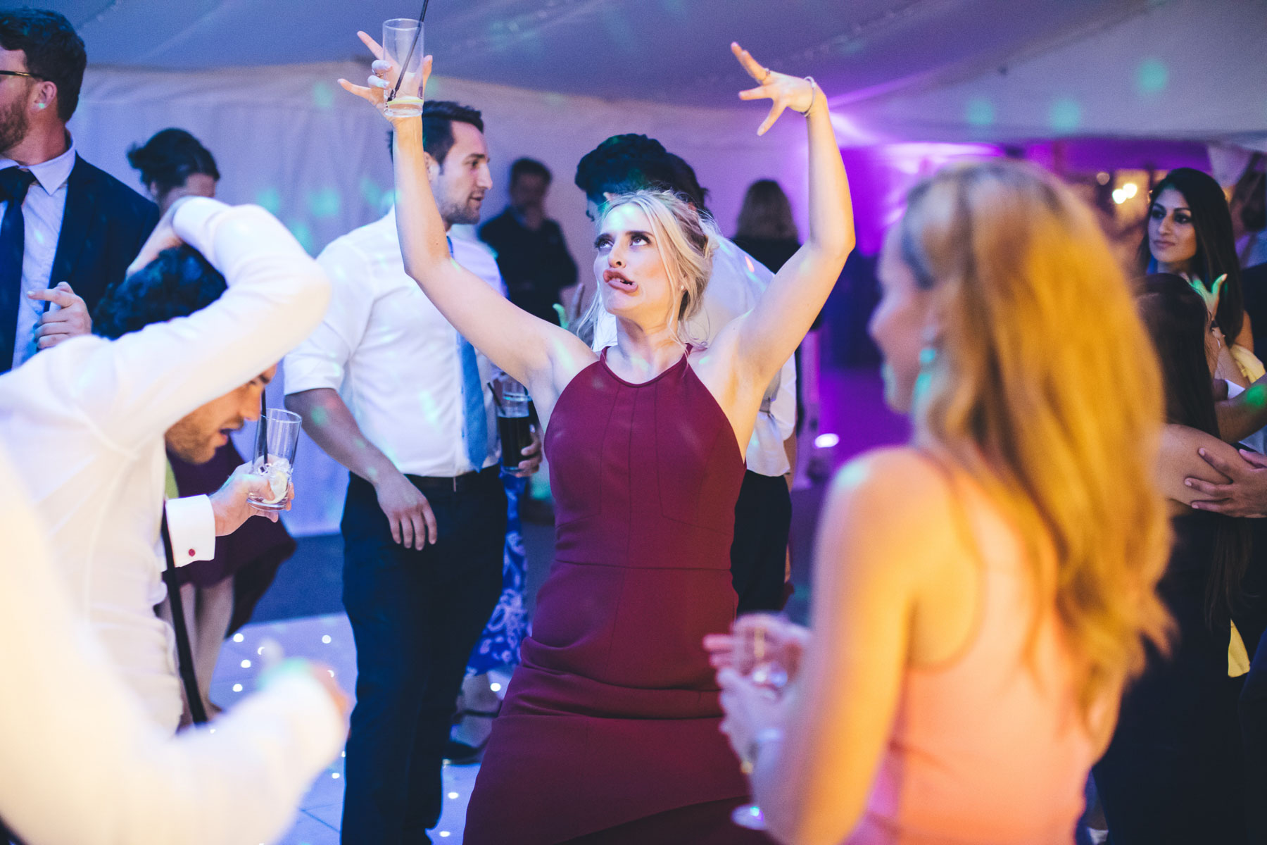 funny face on the dancefloor by bridesmaid