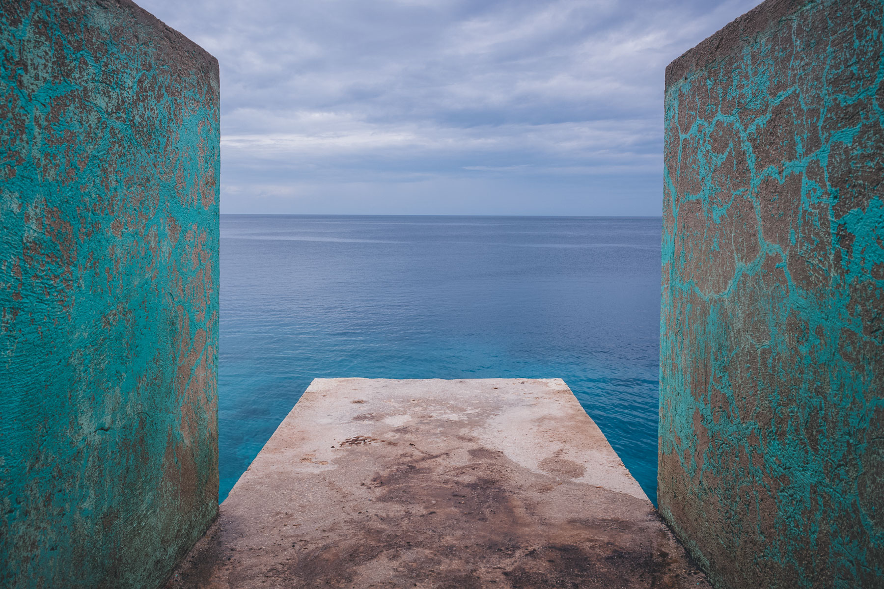 diving board view over the sea in the Philippines