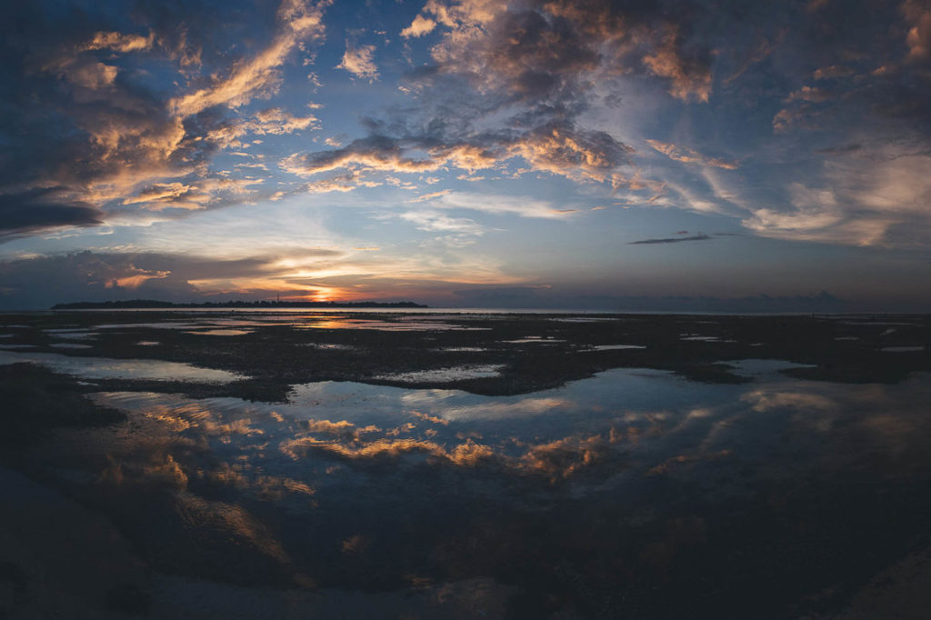 sunset from the gili islands
