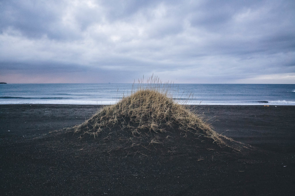 black sand dune mound in iceland