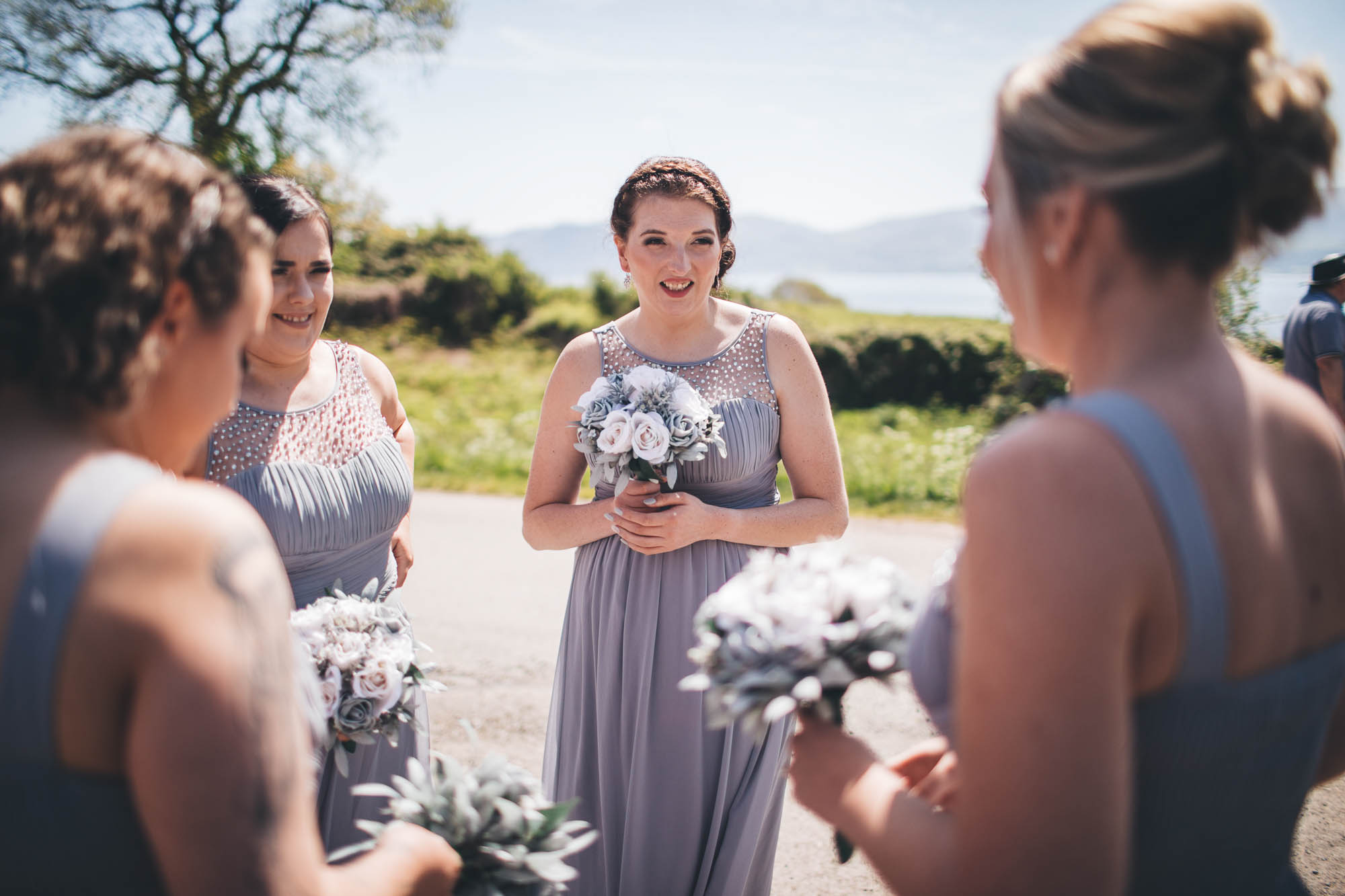 Bridesmaids wait in anticipation for Bride to arrive