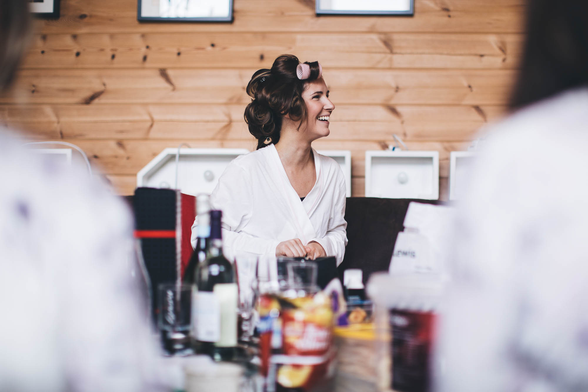 BRIDE IN HAIR ROLLERS