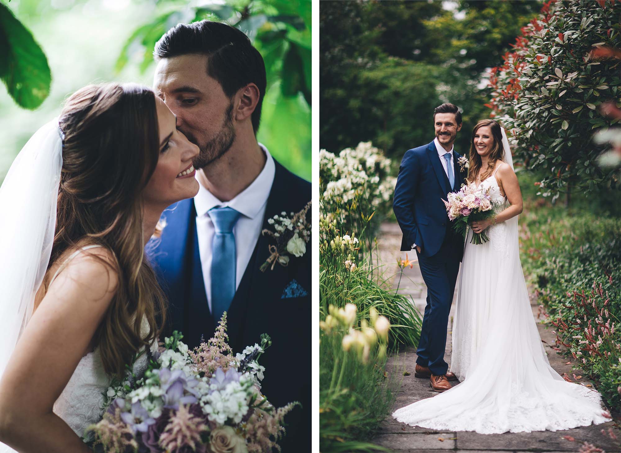 collage of wedding portraits at styal lodge
