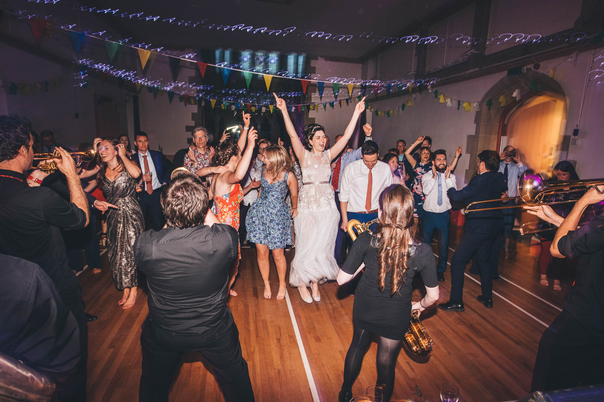 wild party vibes at the wedding reception