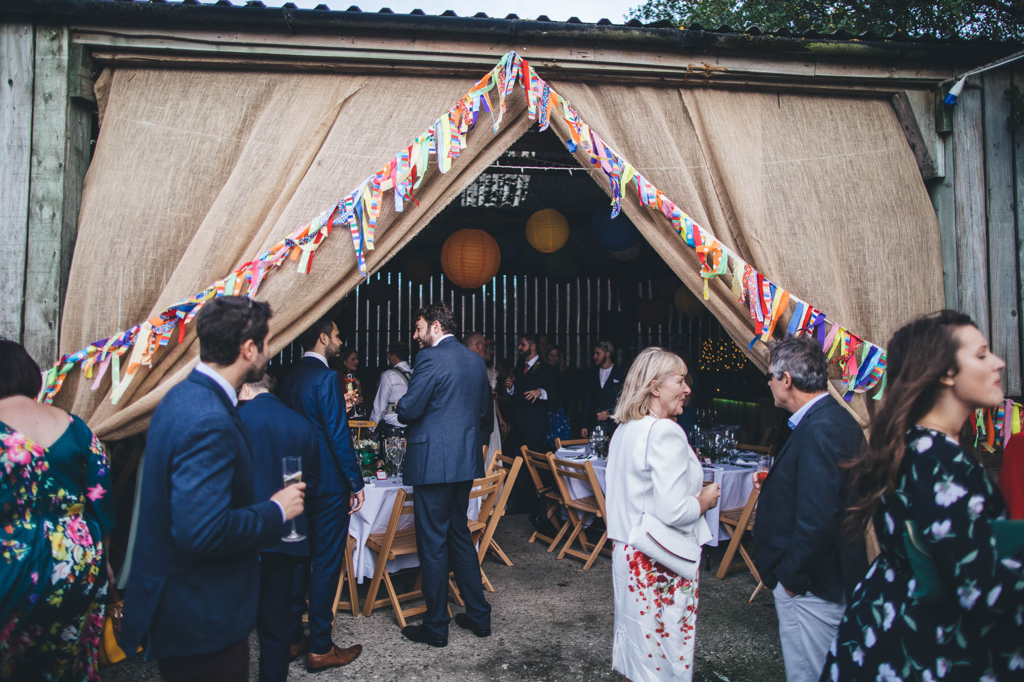 entrance to wedding breakfast barn