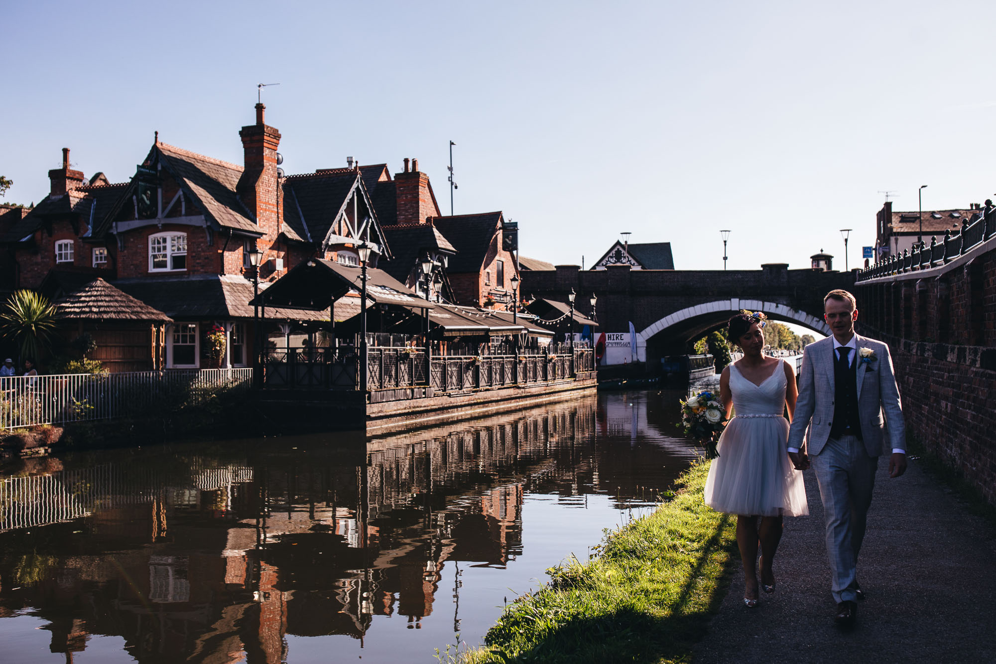 walking down by the canal