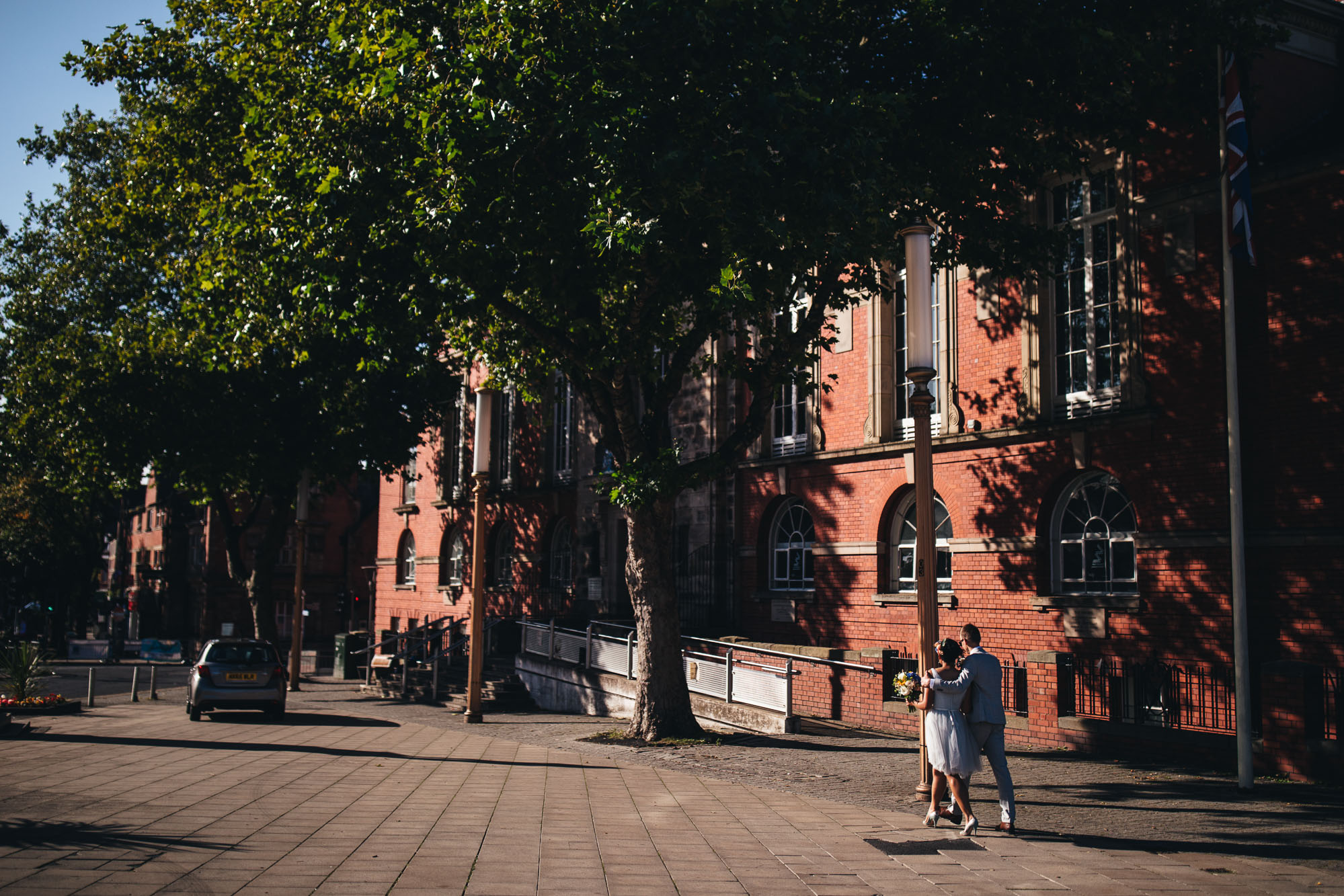 sale town hall couple head back to their car
