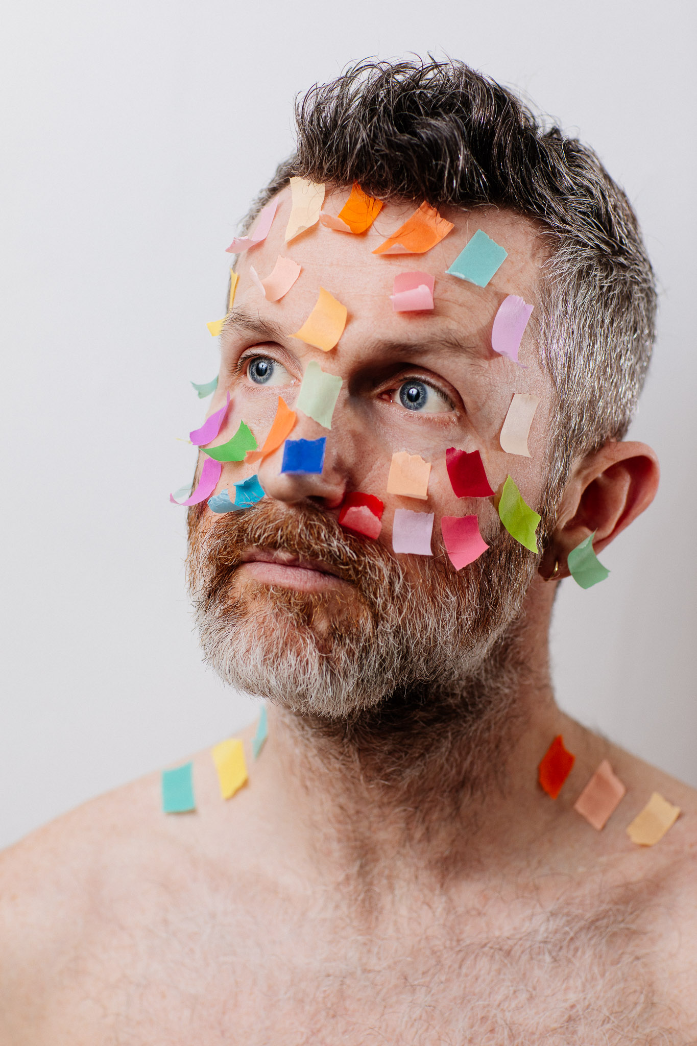 mike with washi tape on his face