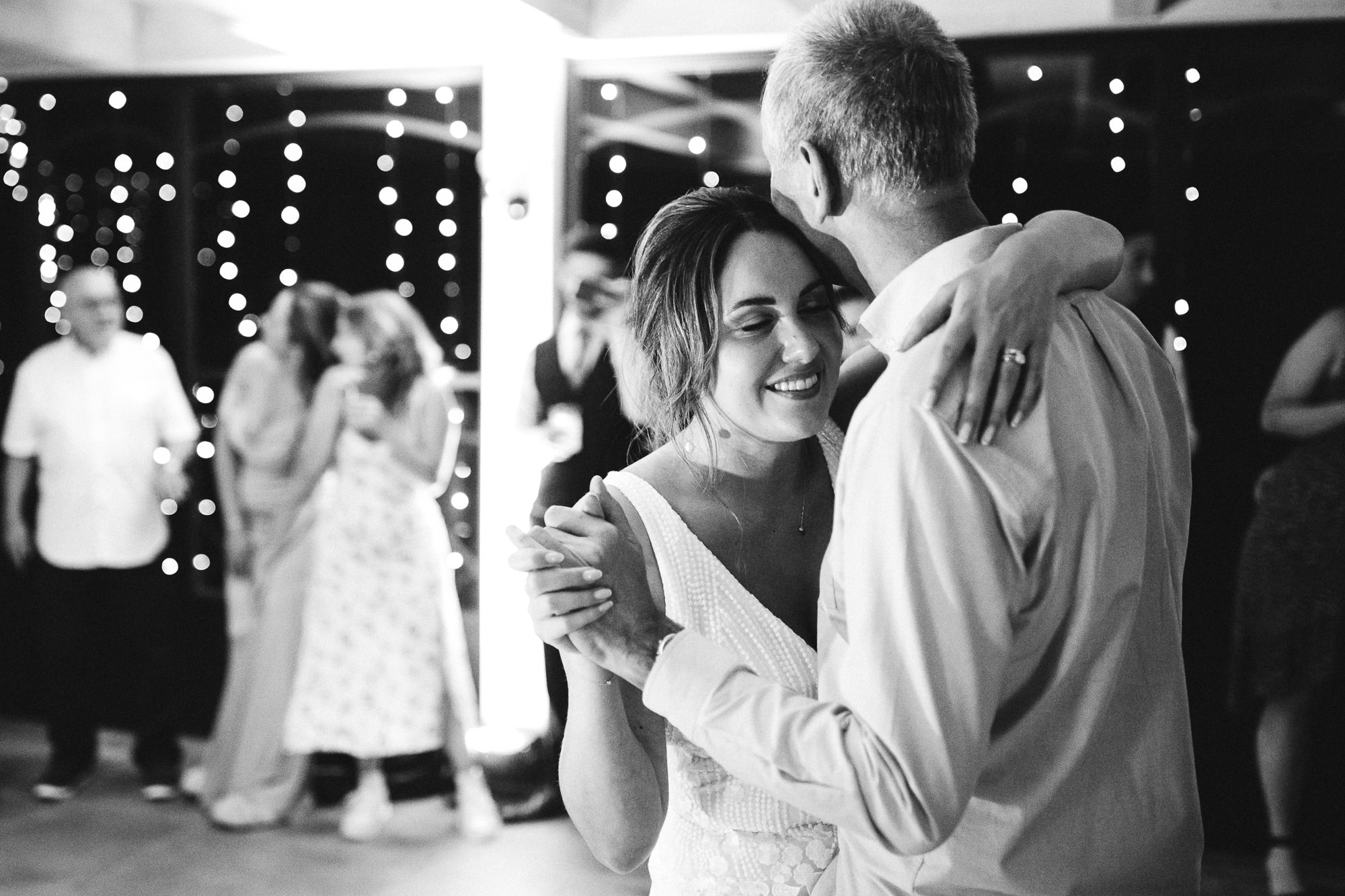 bride dances with father at wedding