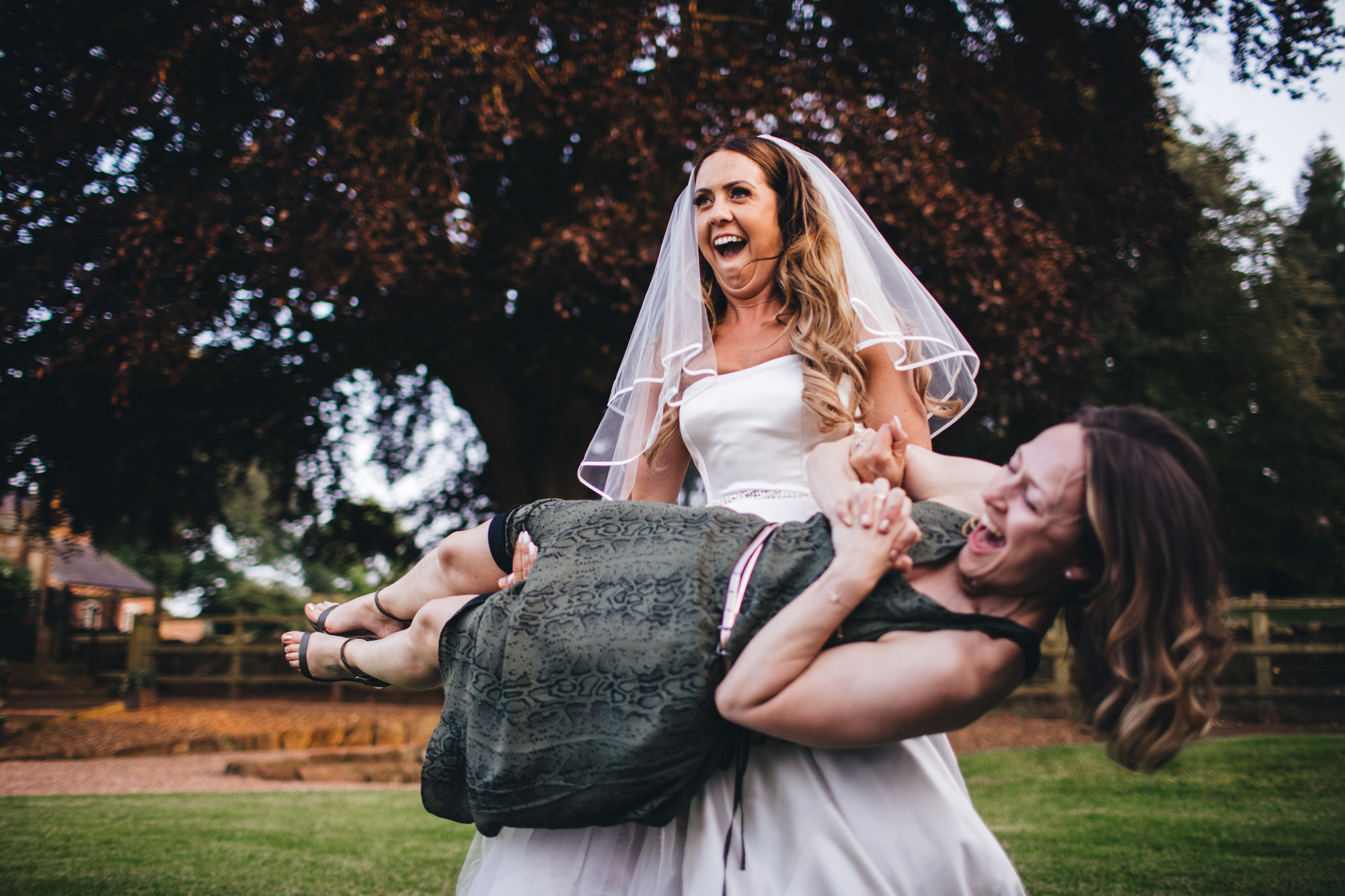 bride lifts person as a weight