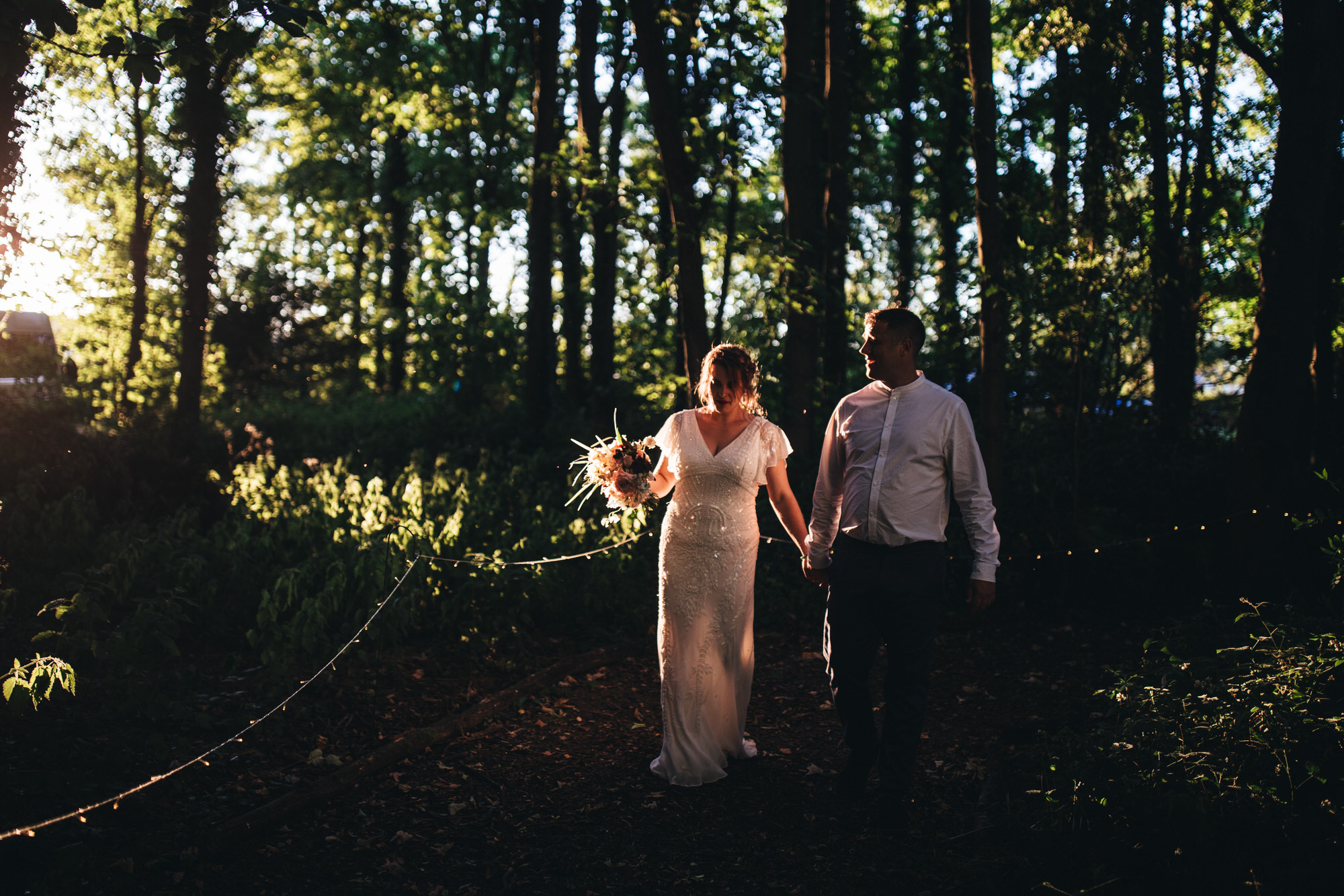 beautiful romantic light in woodland