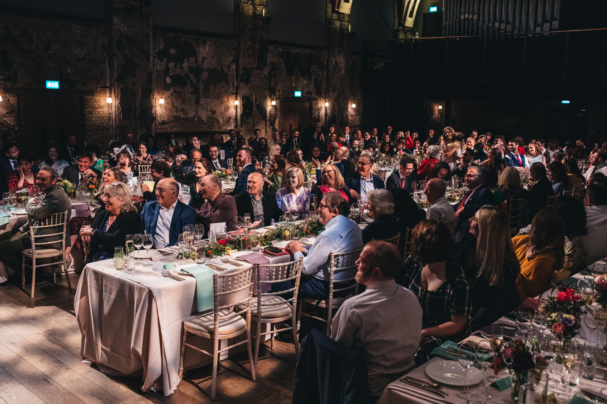 wedding guest seated for wedding breakfast