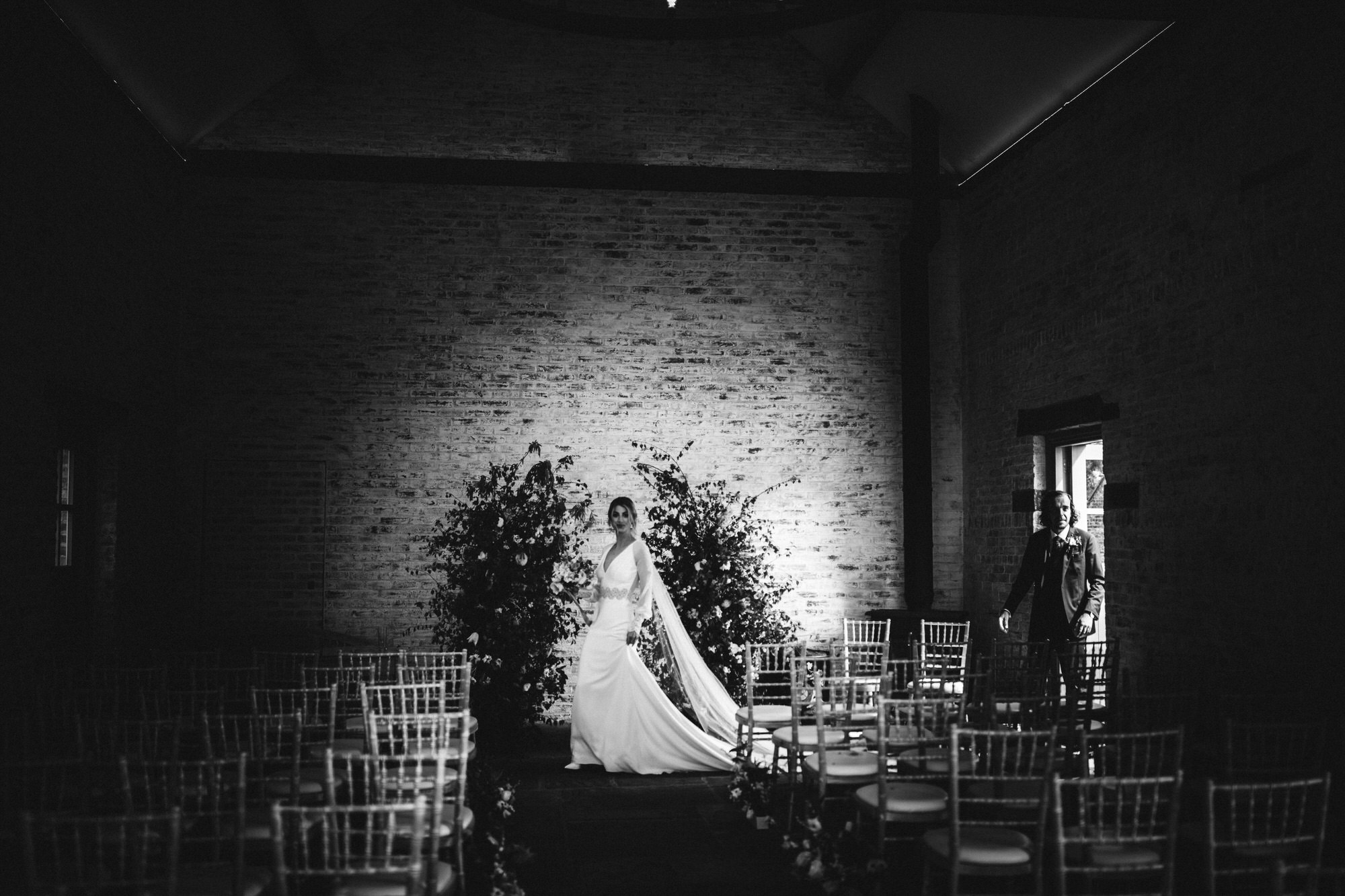 couple enter ceremony room