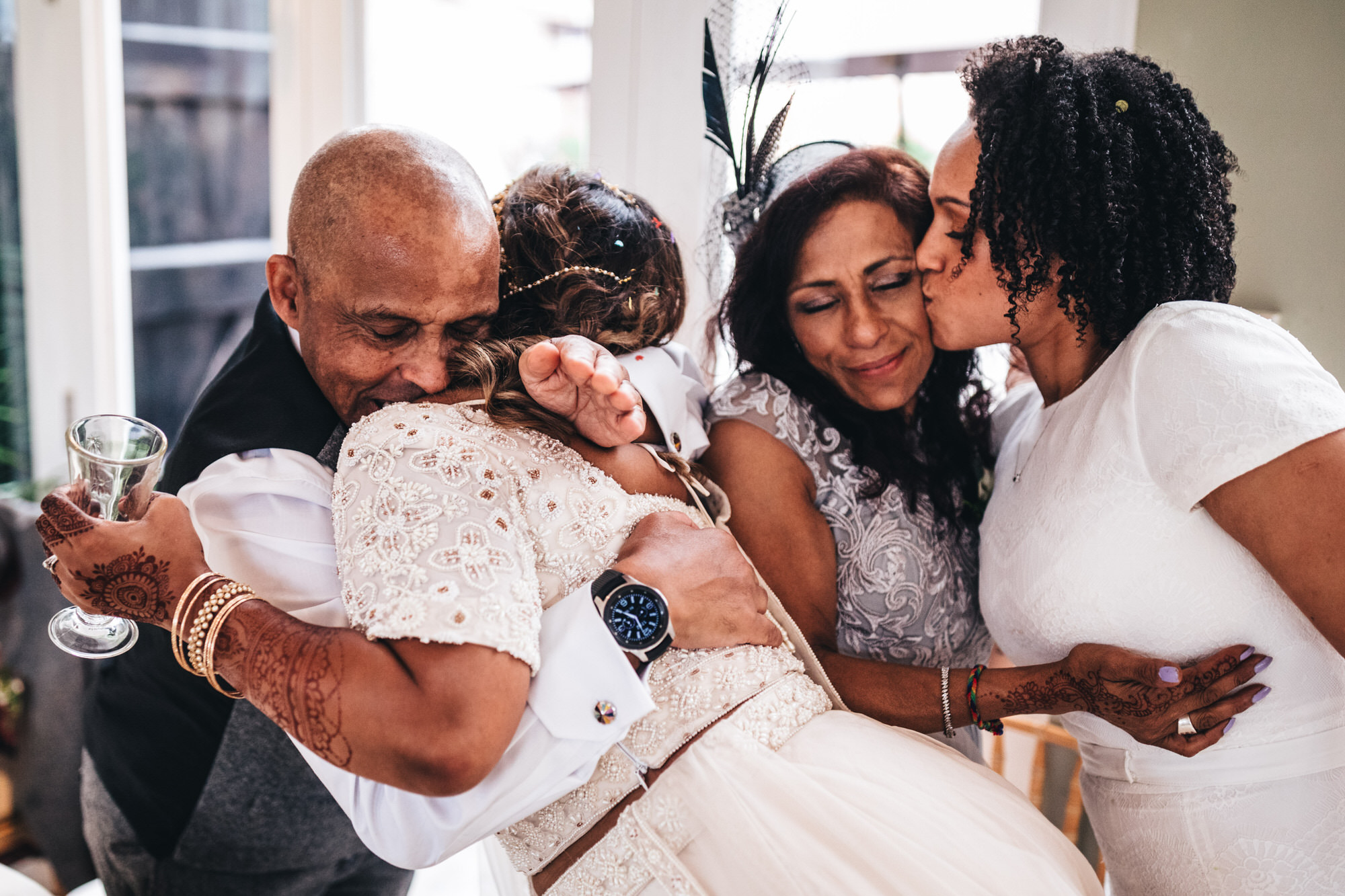 emotional hugging moment after ceremony