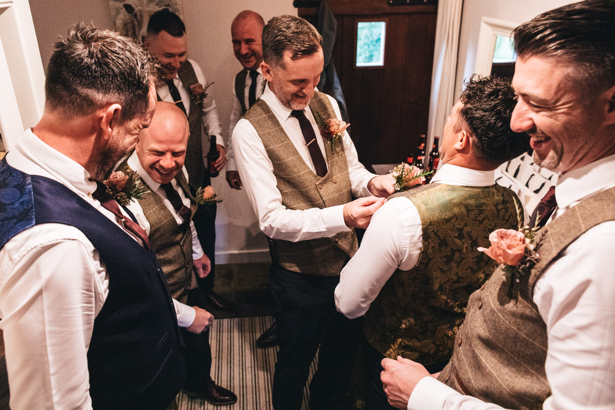 groomsmen all getting ready