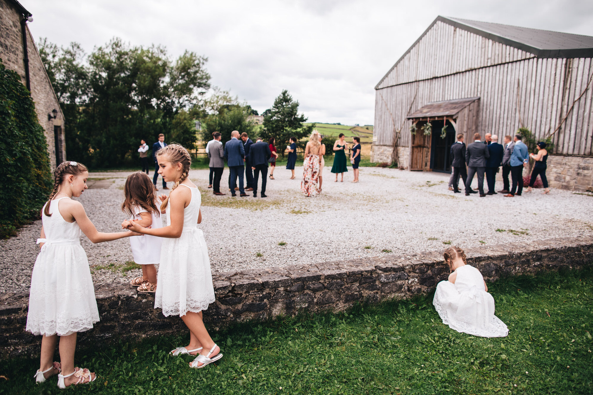 outside barn before wedding