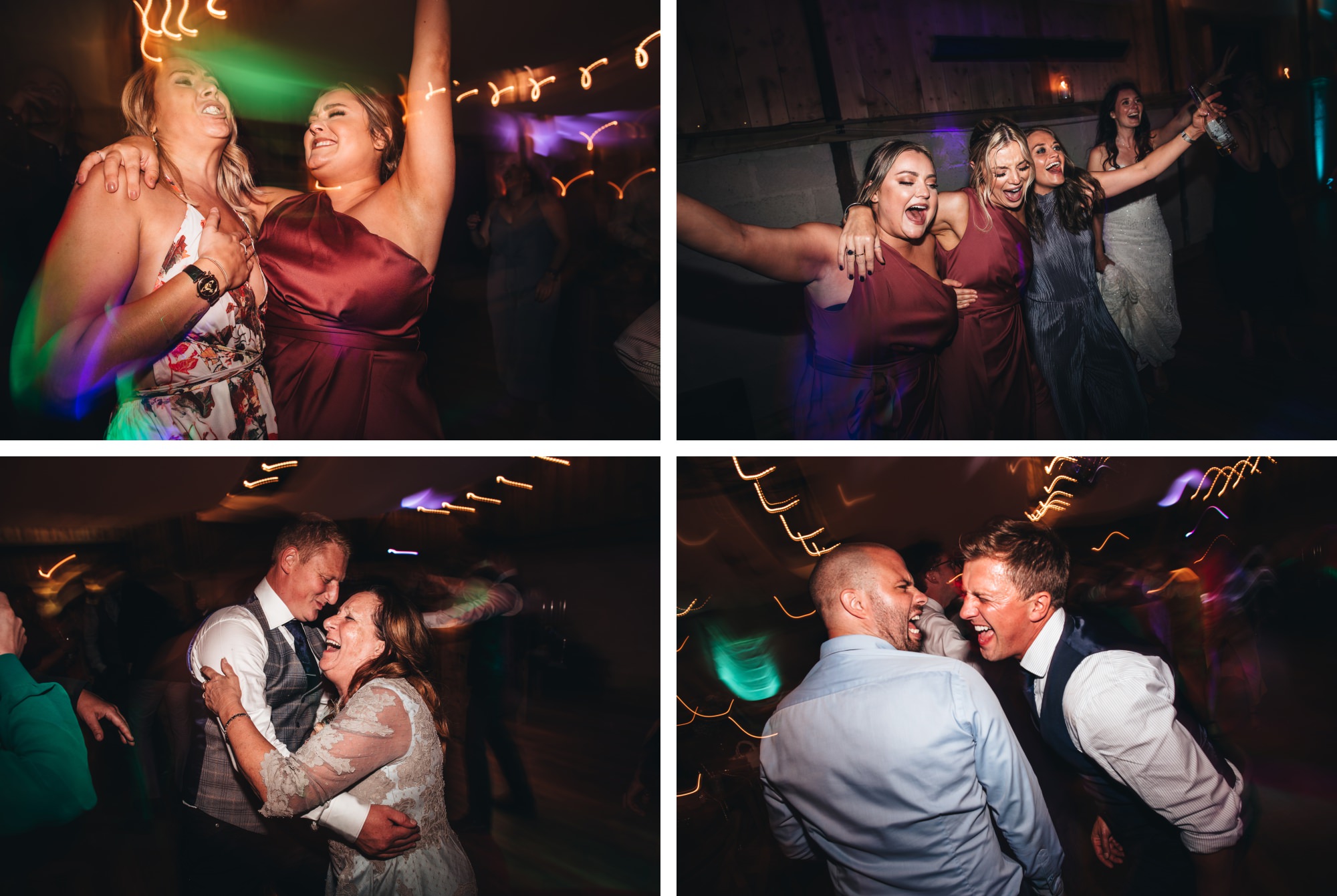 guest sing and dance at evening wedding reception