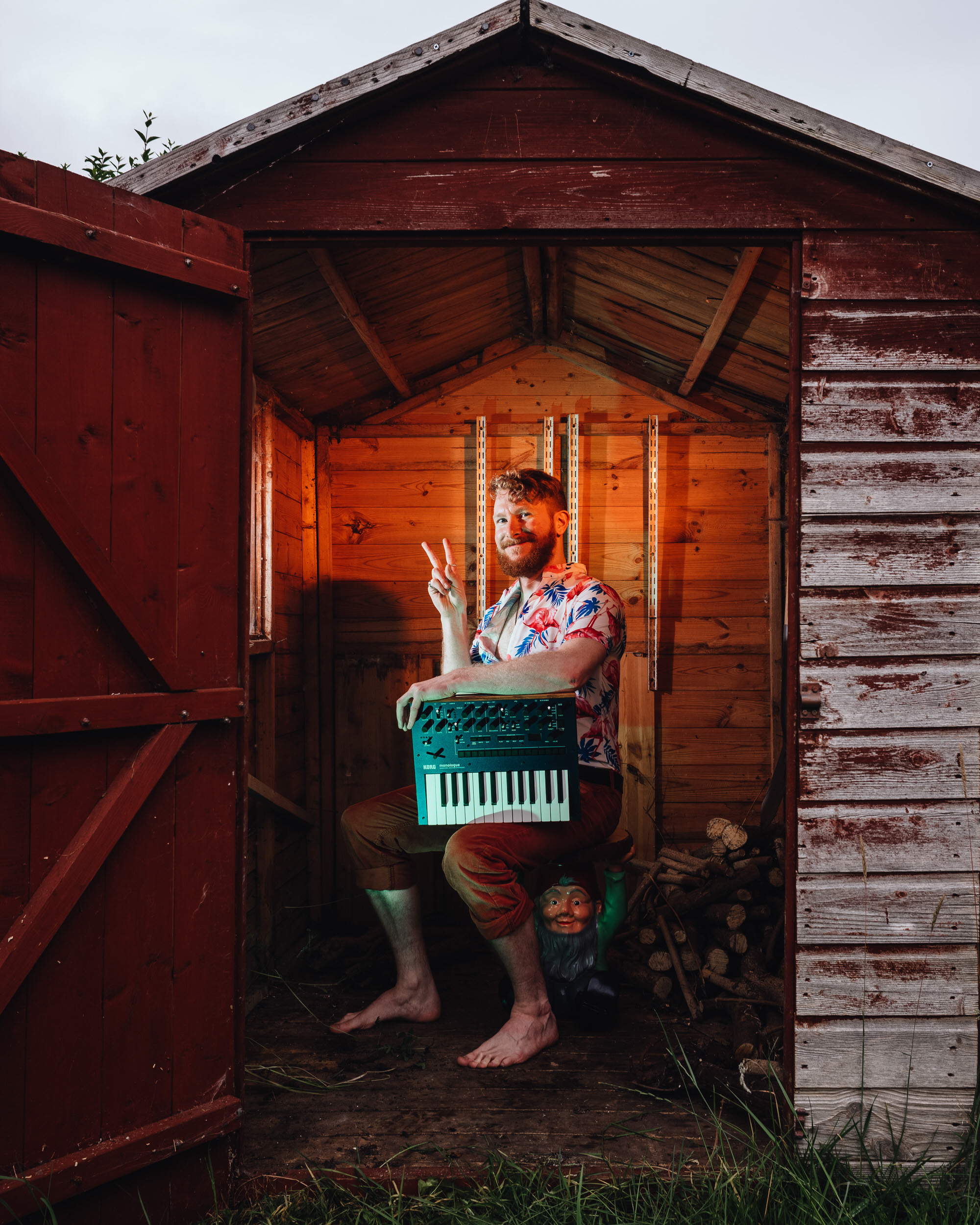 musician in shed
