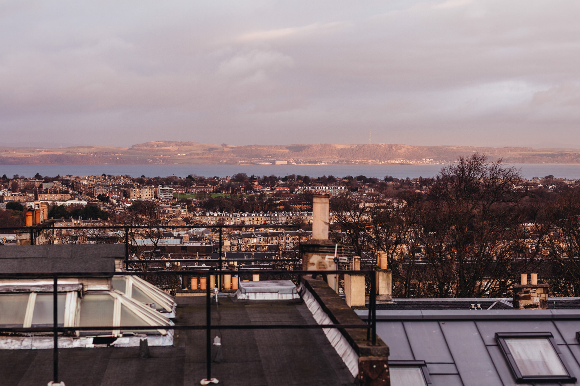 view over edinburgh from hotel rooftop