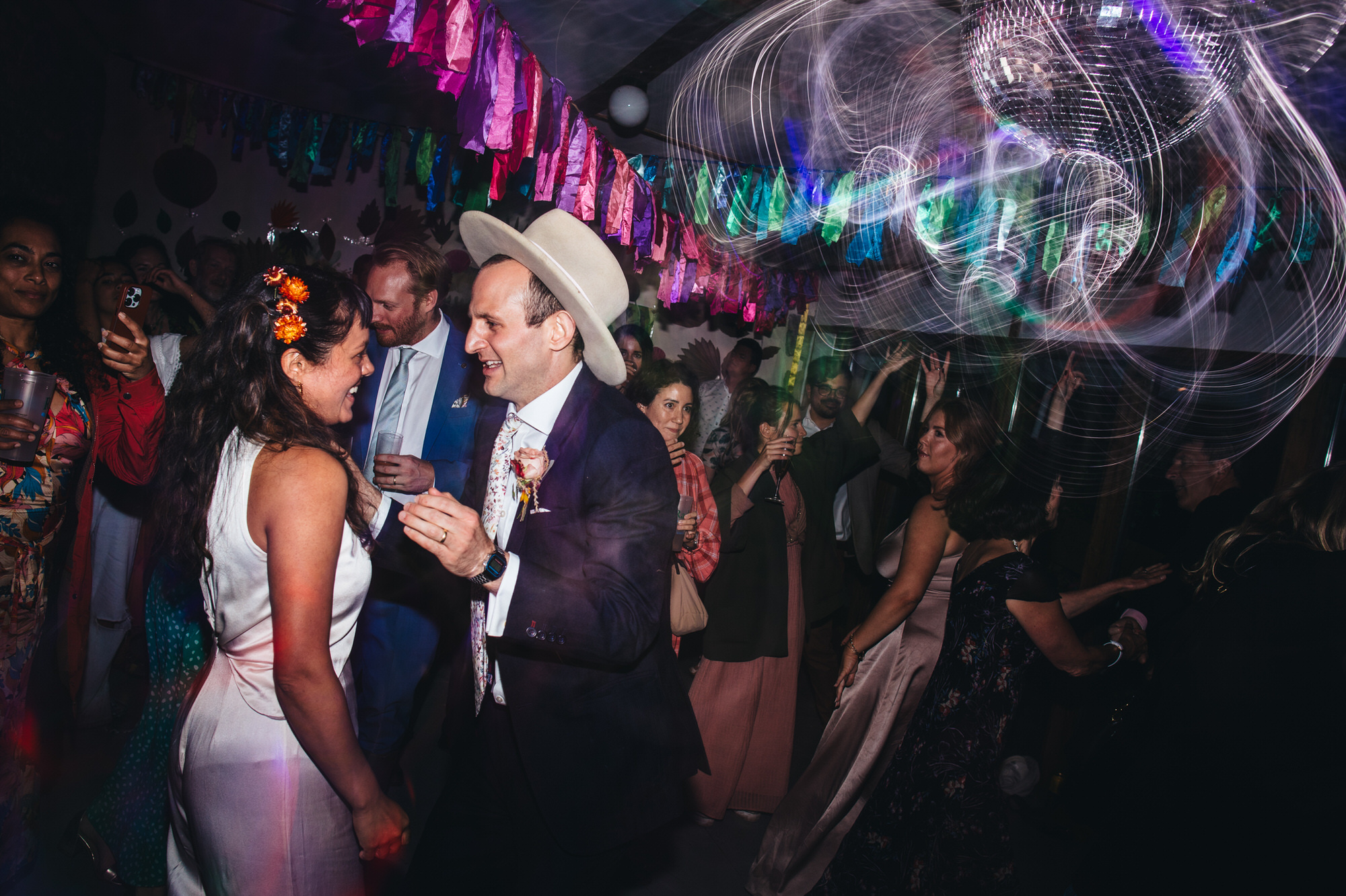 bride and groom dancing