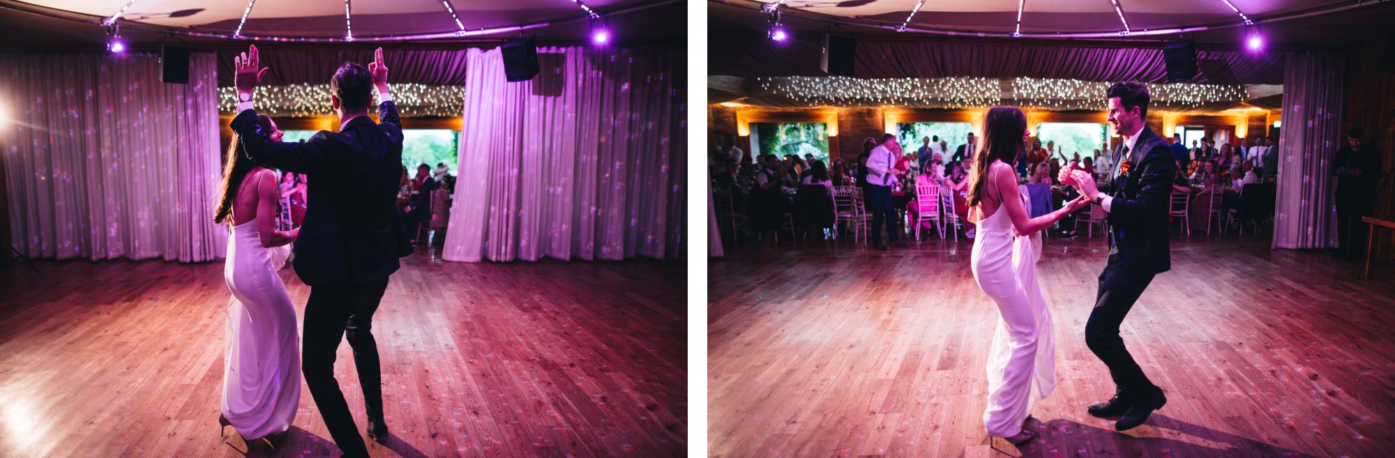 bride and groom dancing for first dance at The Gillyflower, Elmore Court