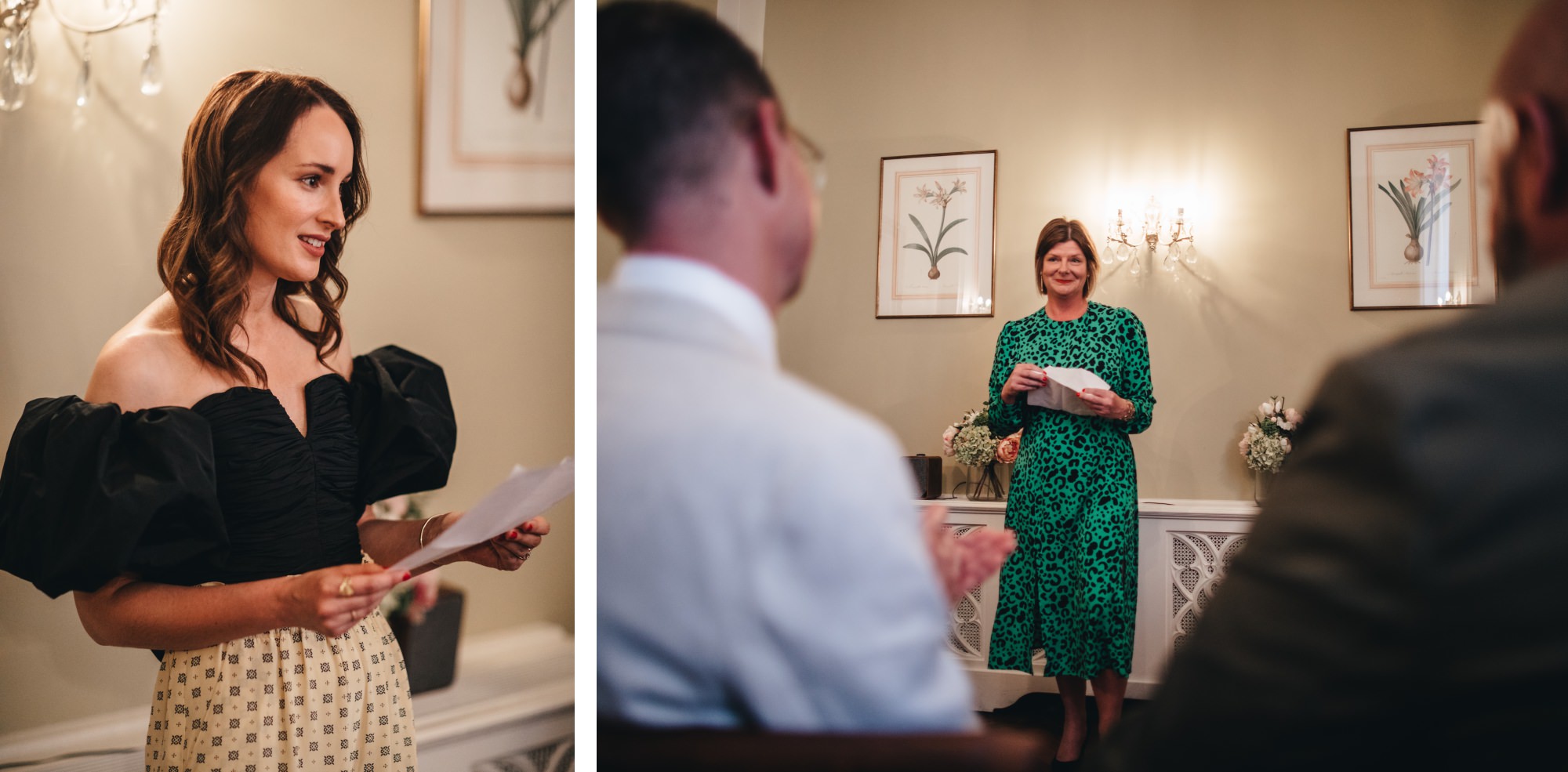 guests reading wedding readings at ceremony